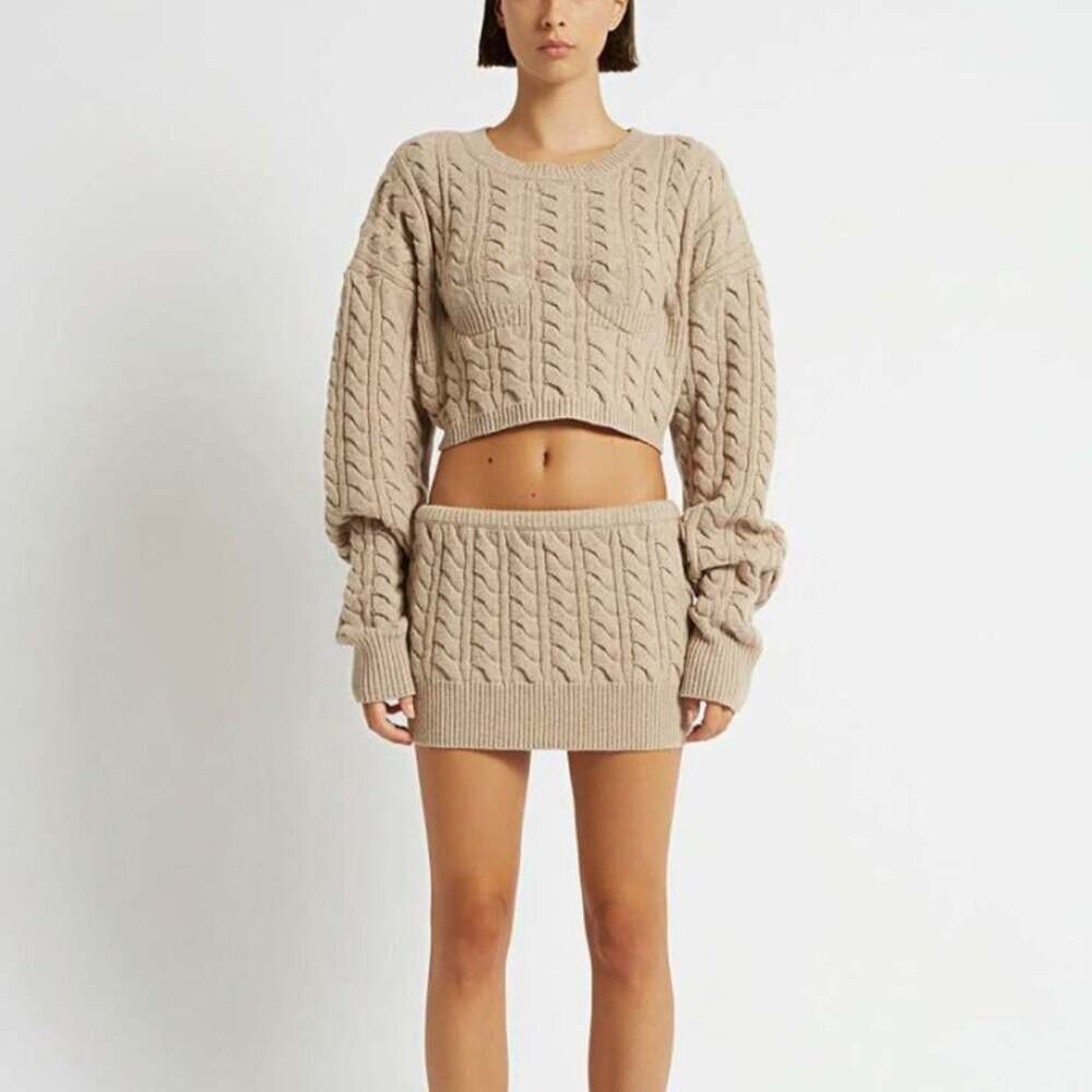 NWT Christopher Esber Cable Knit Cropped Bra Jumper
